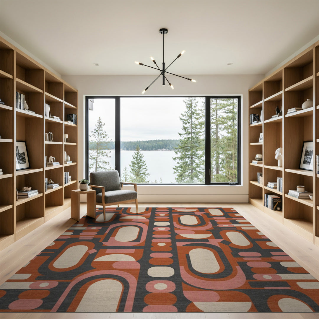Geometric Brown Area Rug