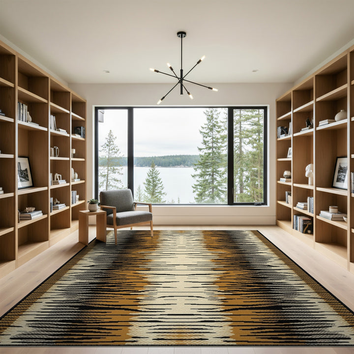 Tiger Stripe Brown Heritage Area Rug
