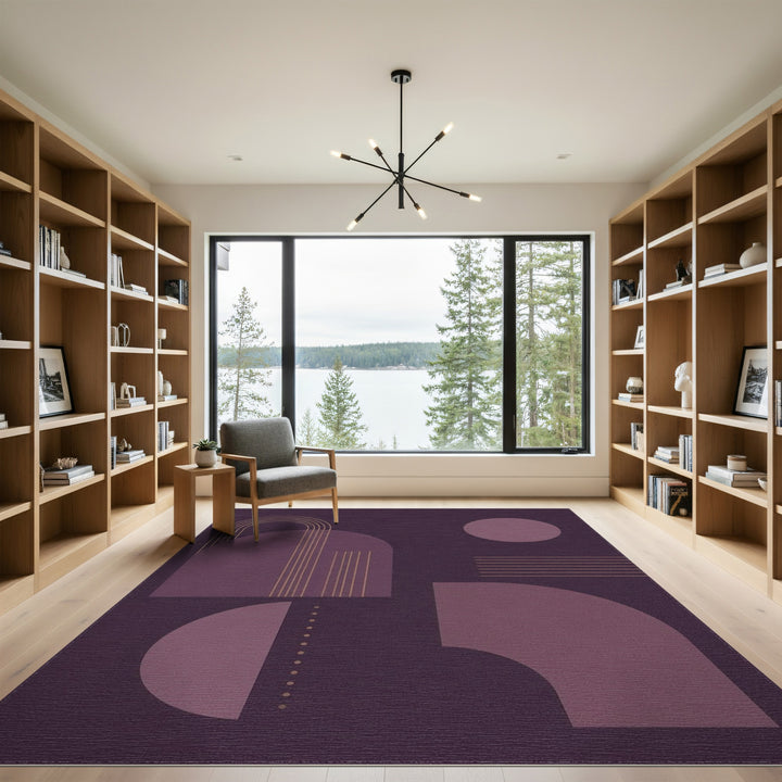 Purple Geometric Modern Area Rug