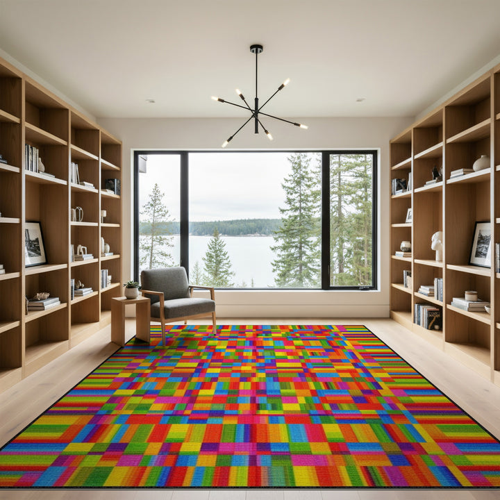 Vibrant Multi-Color Geometric Area Rug
