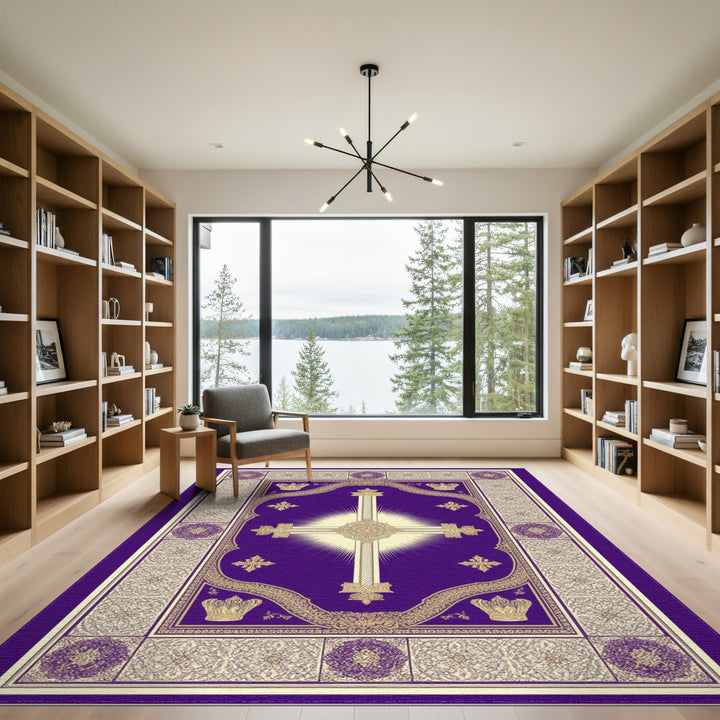 Purple Royal Cross Area Rug