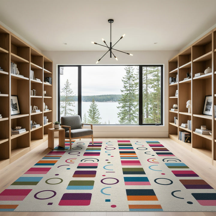 Vibrant Multi-Color Geometric Area Rug