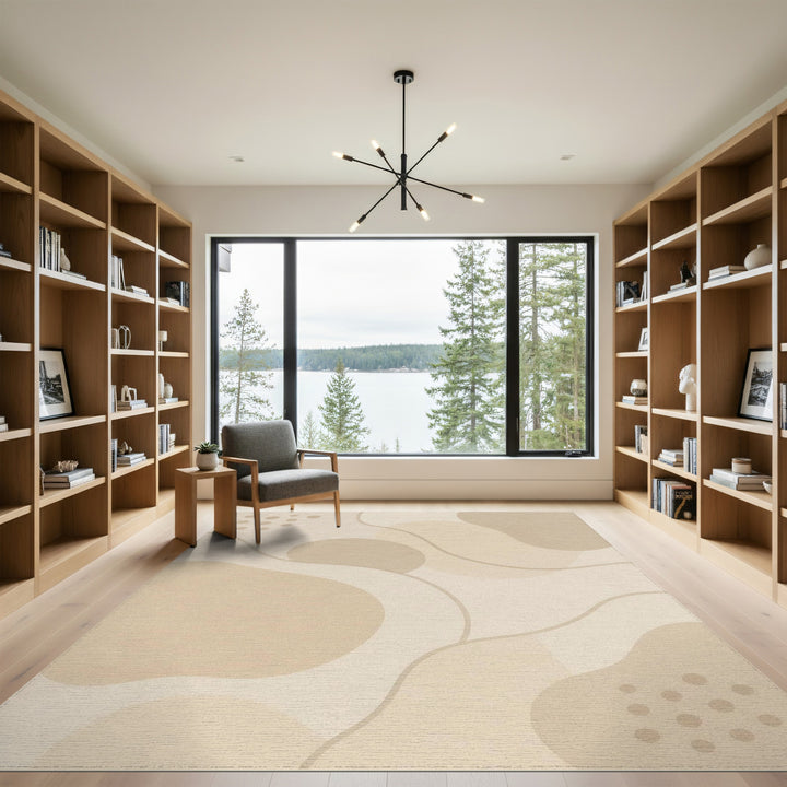 Beige and Neutral Abstract Area Beige Abstract Organic Area Rug