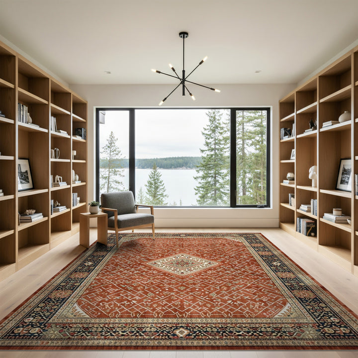 Red Persian Medallion Area Rug