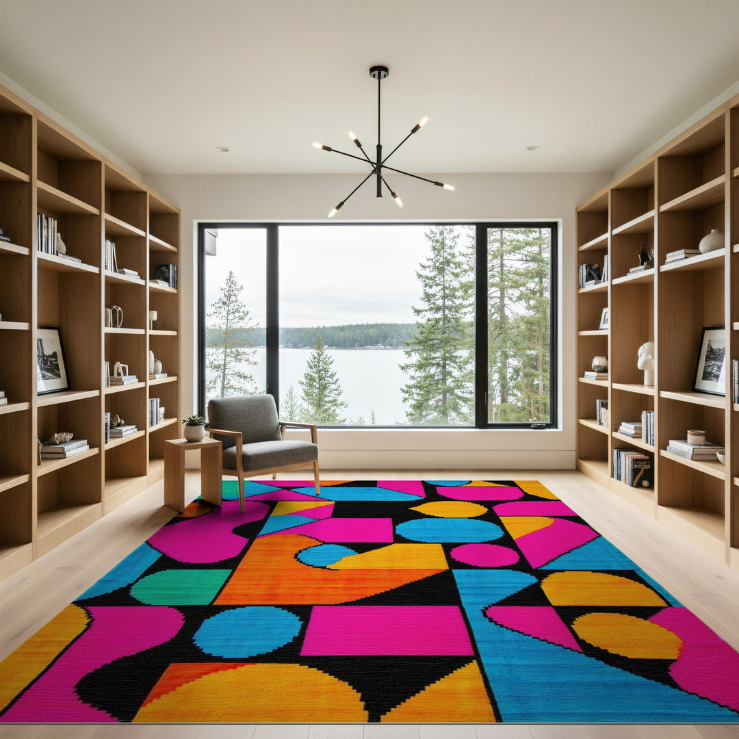Geometric Modern Vivid Geometric Multi-Color Area Rug