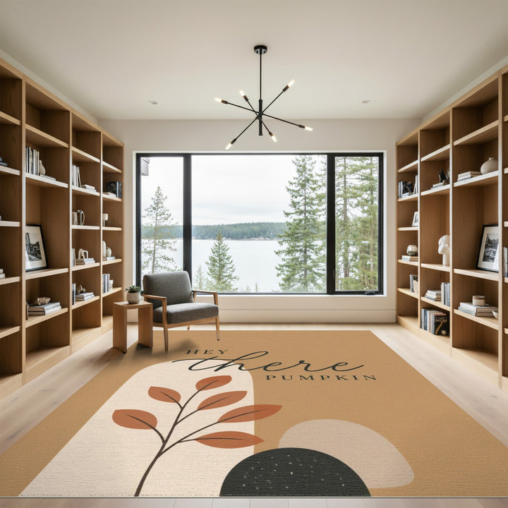 Brown and Tan Hey There Pumpkin Boho Area Rug