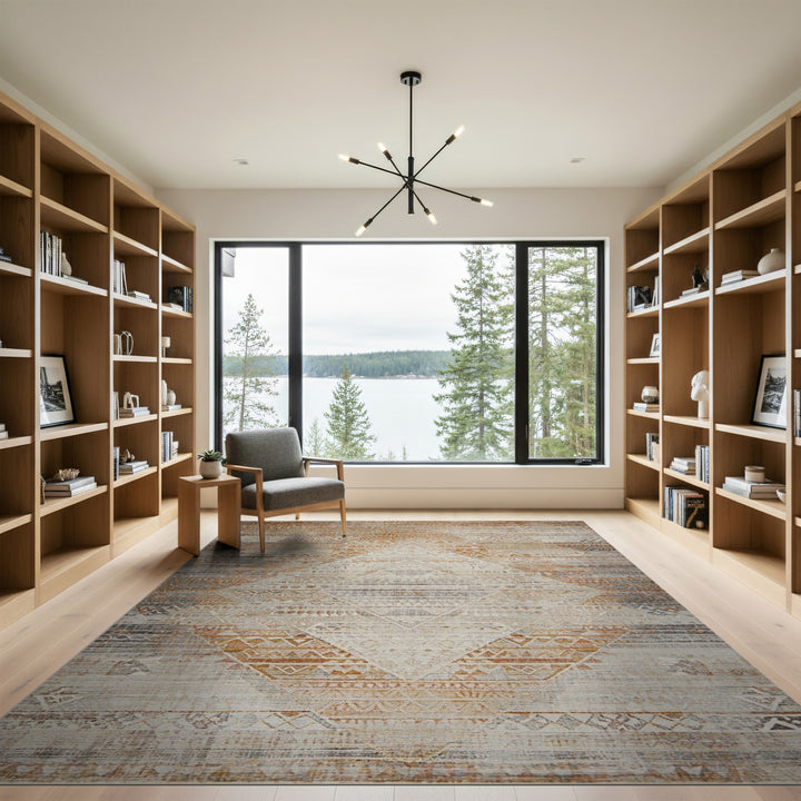 Beige Tribal Diamond Area Rug