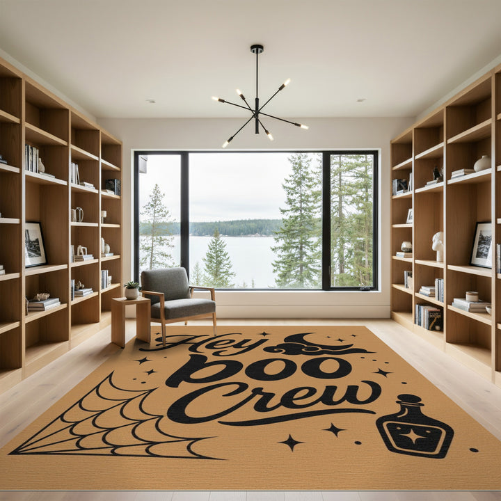 Hey Boo Crew Brown Tan Area Rug