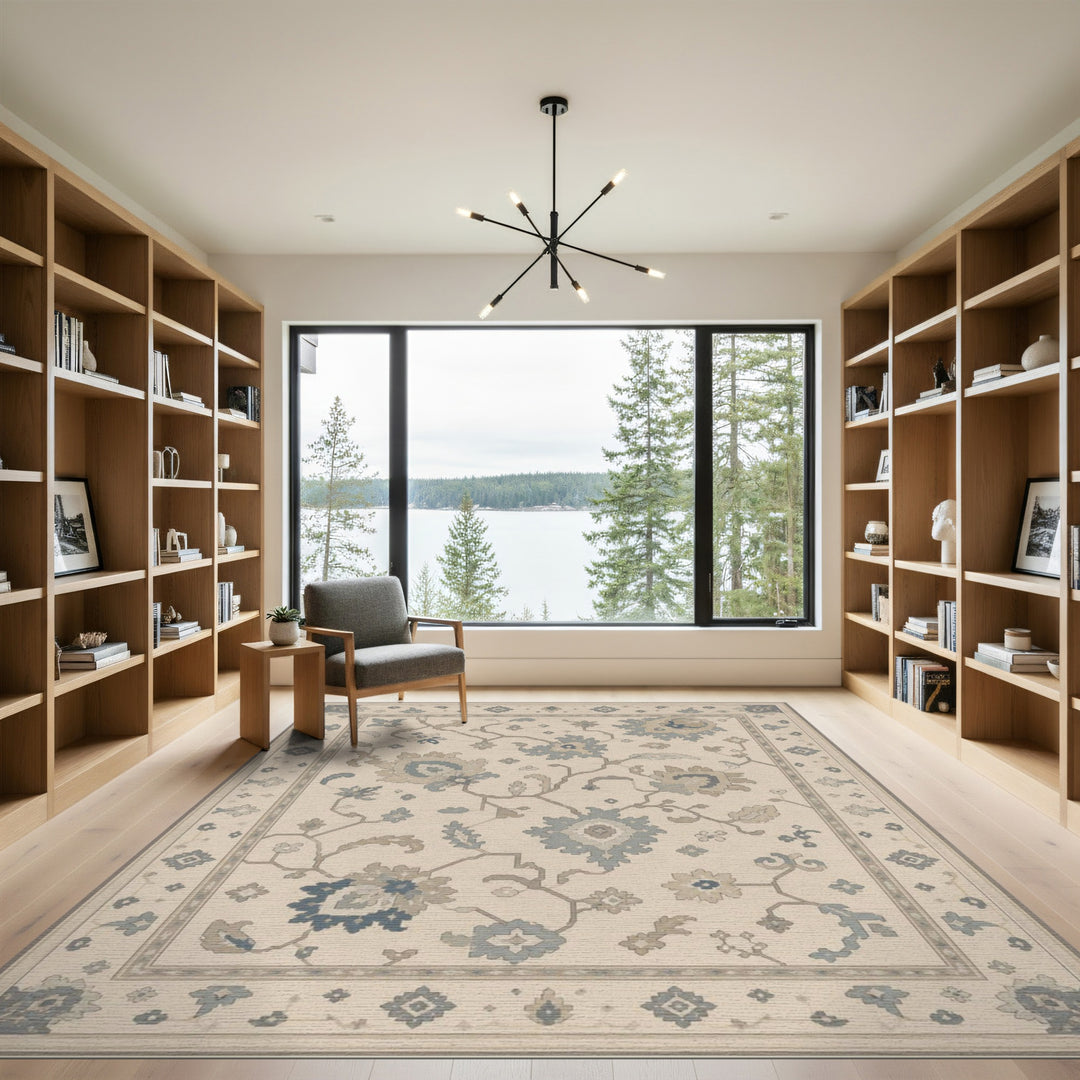 Beige Vintage Floral Vintage Area Rug