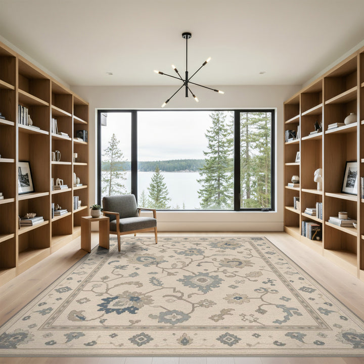 Beige Vintage Floral Vintage Area Rug