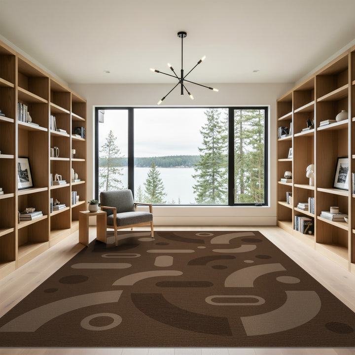 Modern Geometric Brown Area Rug
