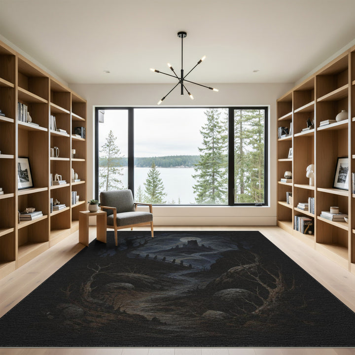 Moonlit Castle Ruins Area Rug