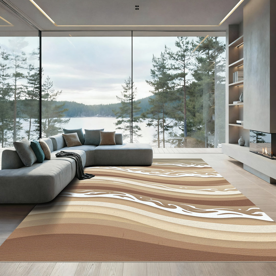 Wavy Sand Dune Abstract Area Rug