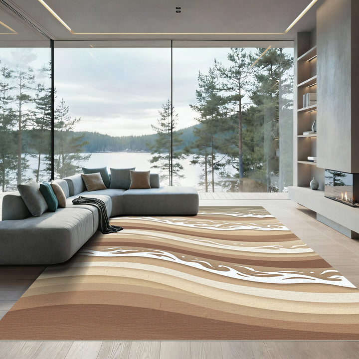 Wavy Sand Dune Abstract Area Rug