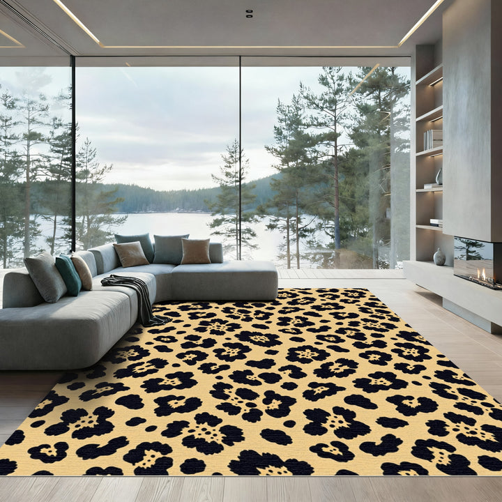 Classic Black Leopard Spot Rug