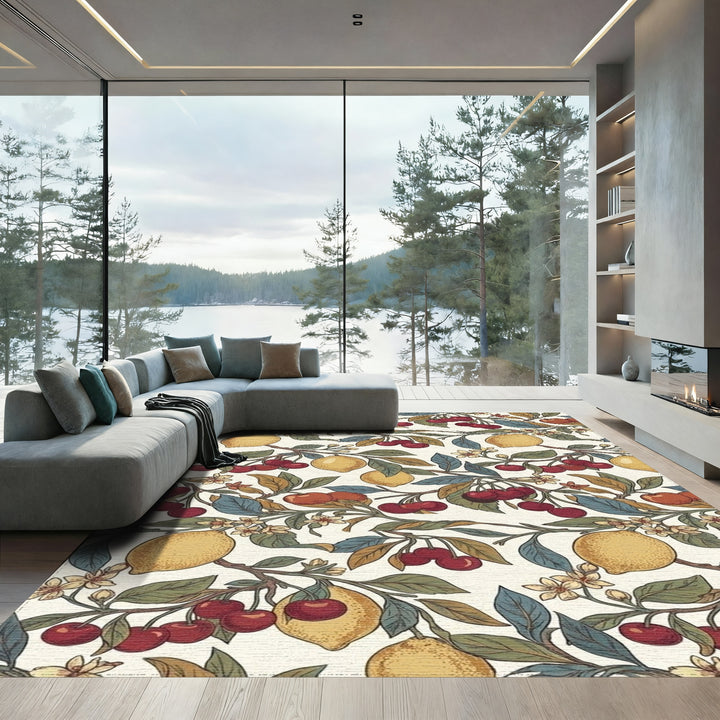 Vibrant Lemon Cherry Branch Collection Rug