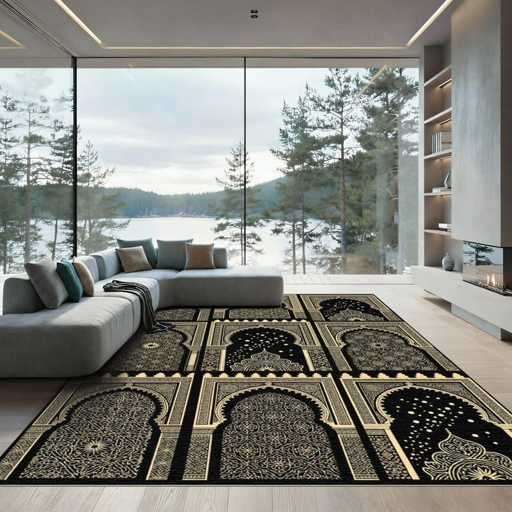 Golden Arabesque Archway Rug