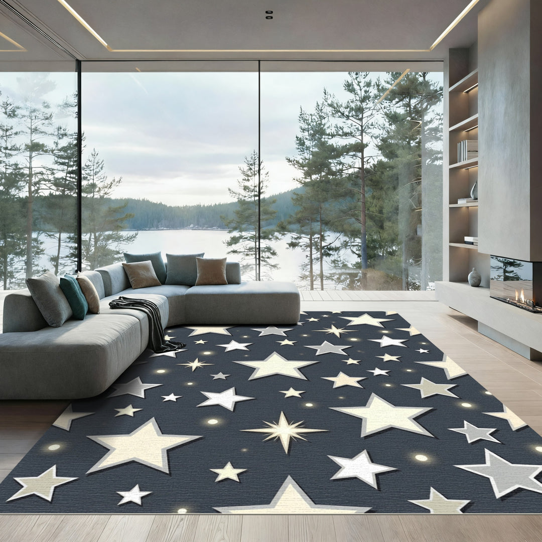 Celestial Stars Night Sky Rug
