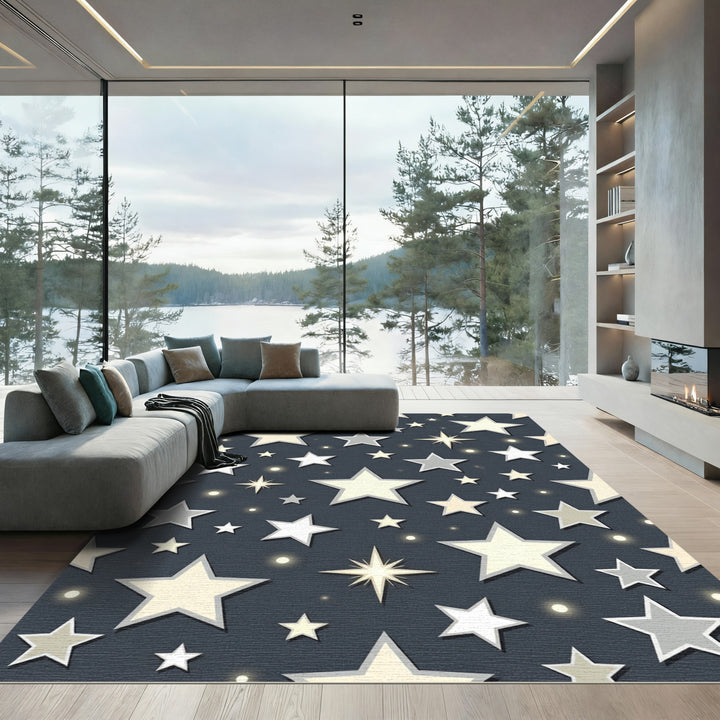 Celestial Stars Night Sky Rug