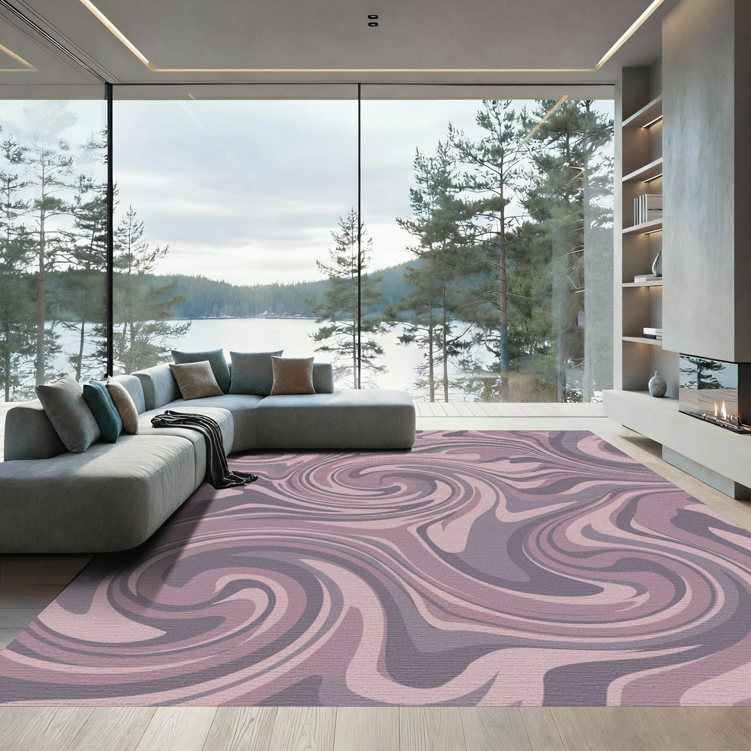Mauve Lilac Swirl Marble Rug