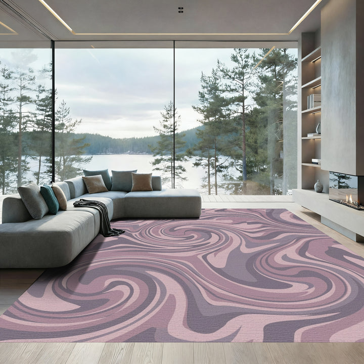 Mauve Lilac Swirl Marble Rug