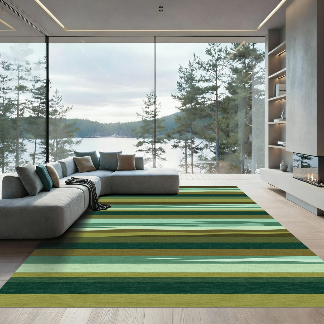 Muted Earth Tones Abstract Landscape Rug