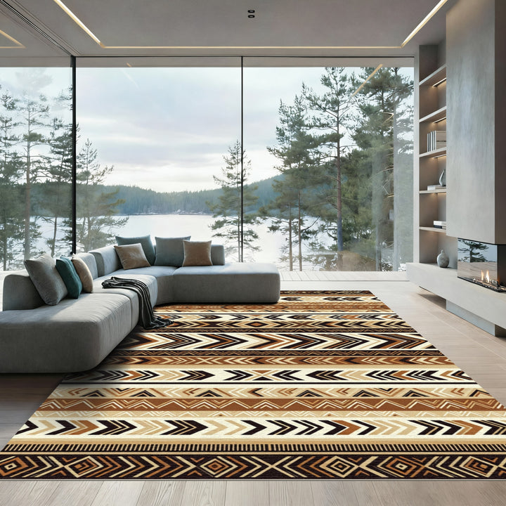 Tribal Geometric Earth Tone Rug
