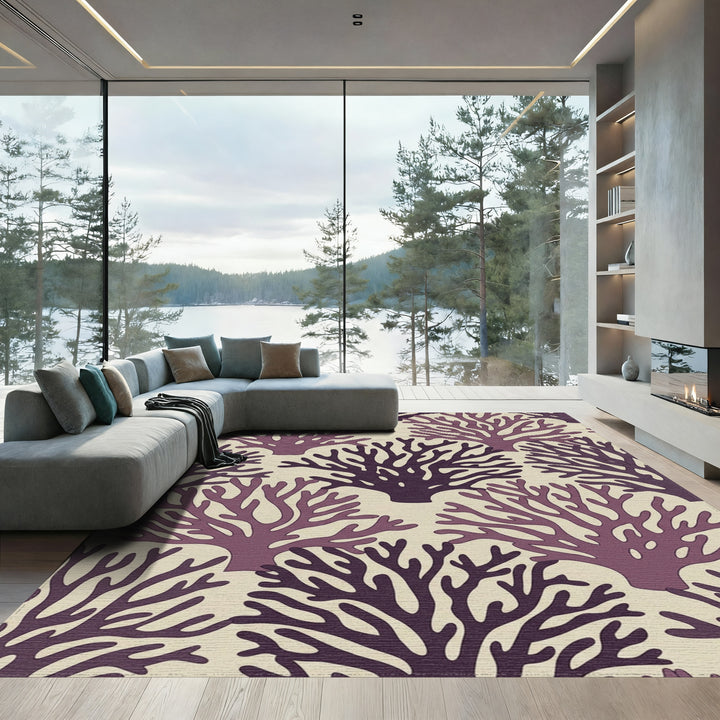 Purple Coral Branch Repeat Rug