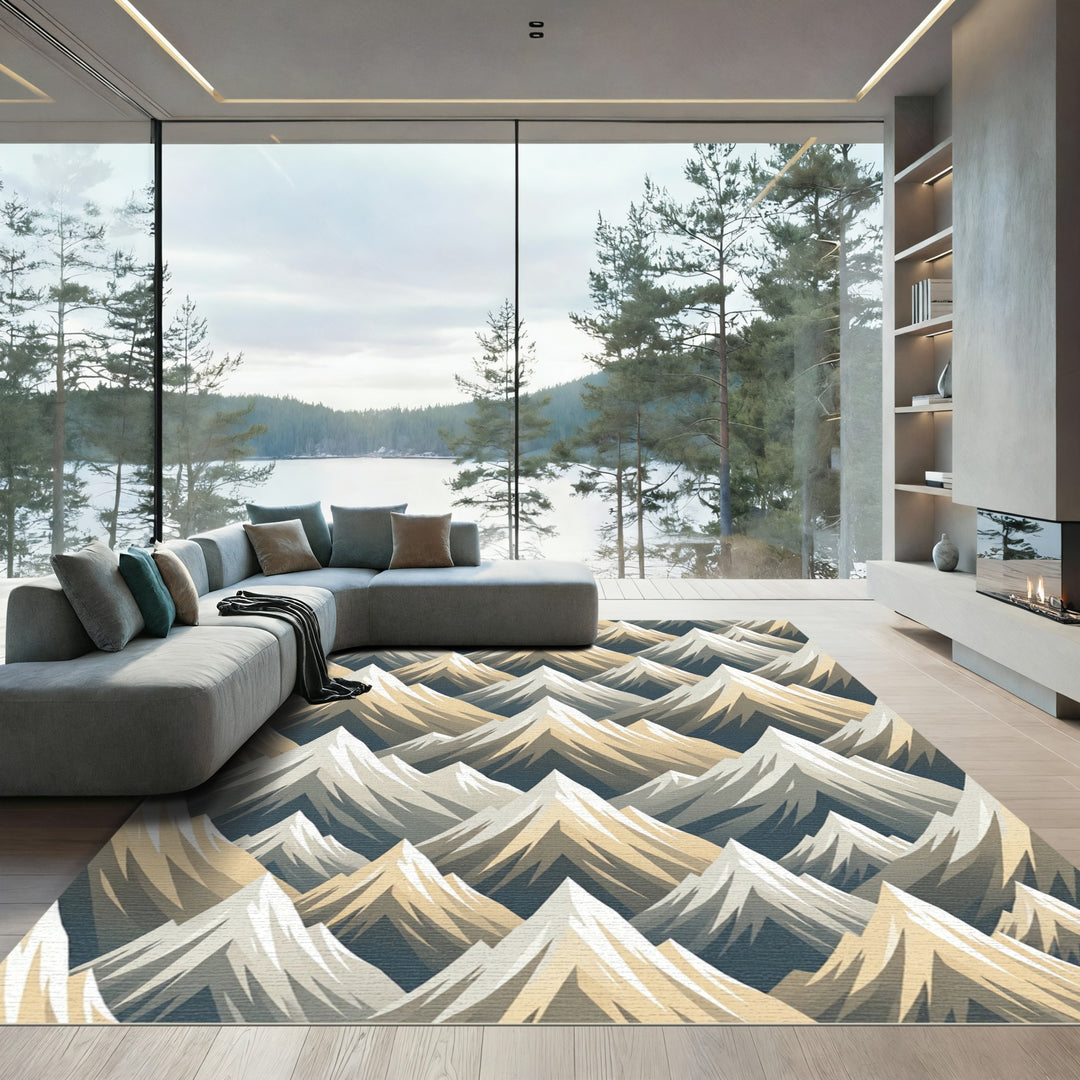 Abstract Mountain Peaks Rug
