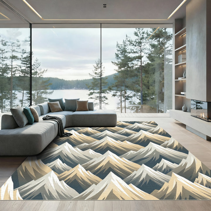 Abstract Mountain Peaks Rug