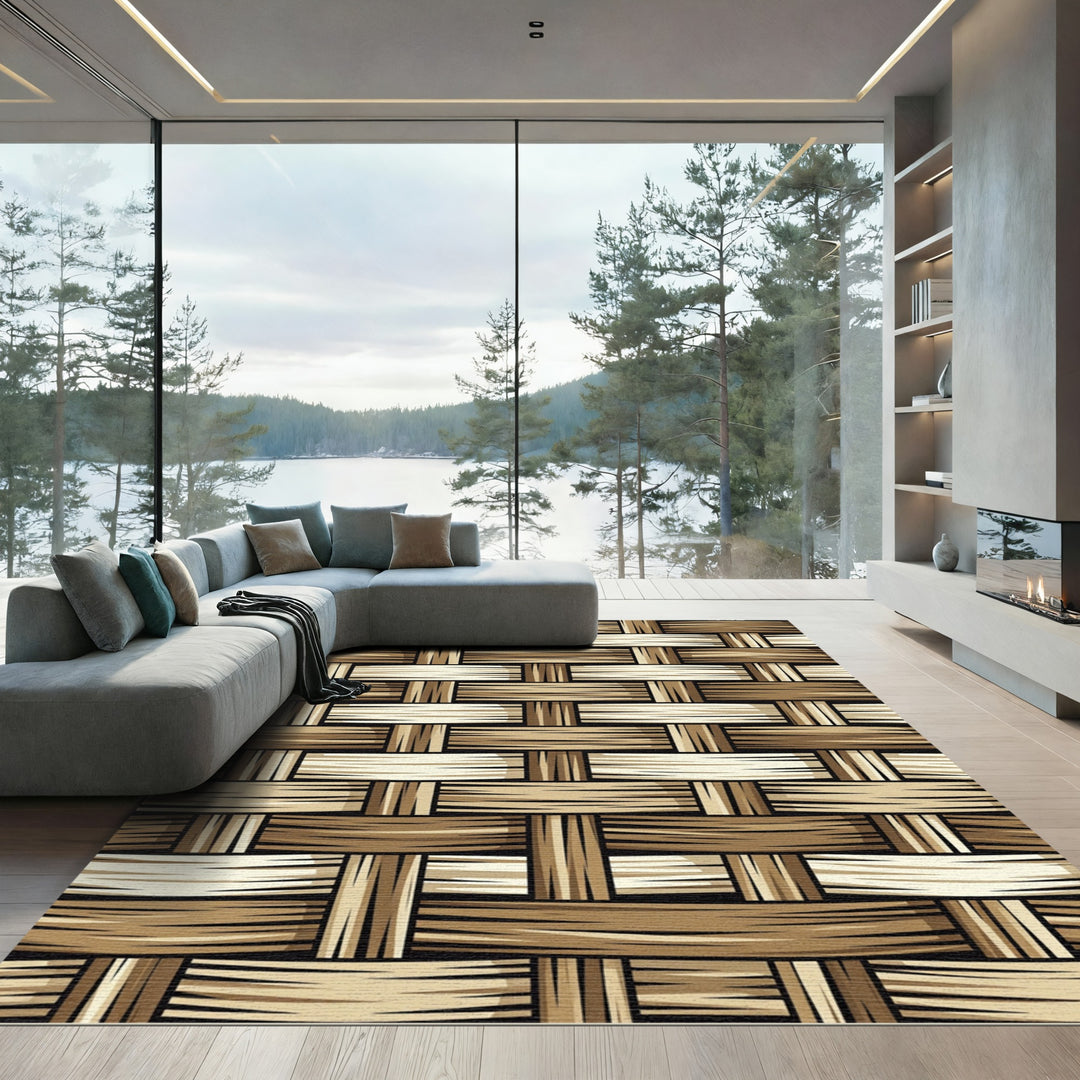 Woven Natural Bamboo Texture Rug