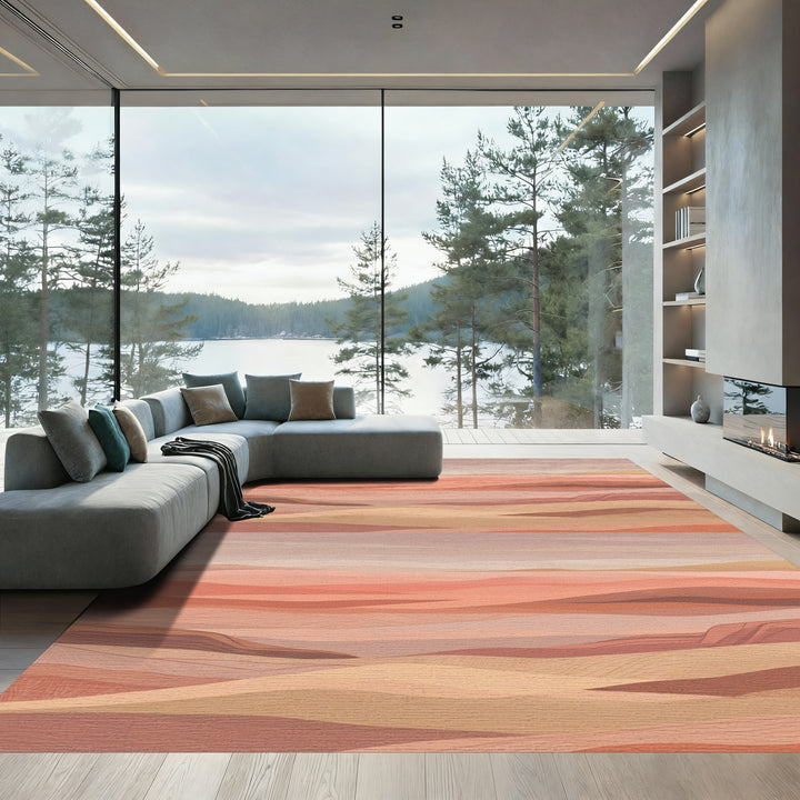 Earthy Toned Layered Landscape Rug