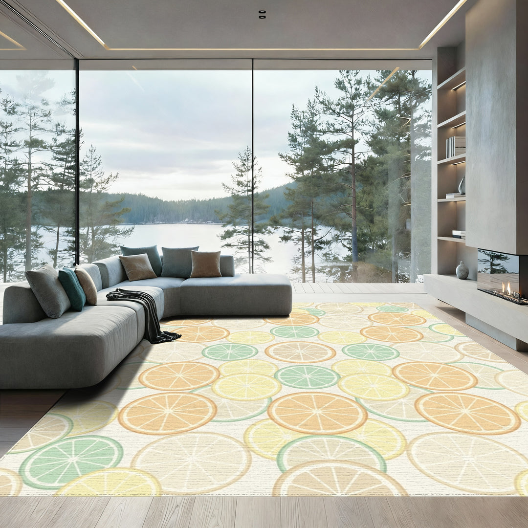 Citrus Slices In Pastel Hues Rug