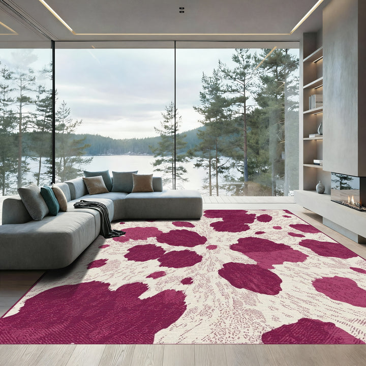 Berry Cowhide Spots Rug