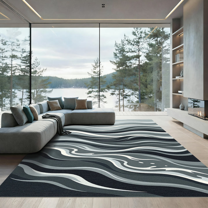 Monochromatic Abstract Wave Rug