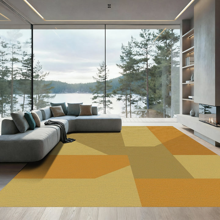 Earthy Tones Geometric Harmony Rug