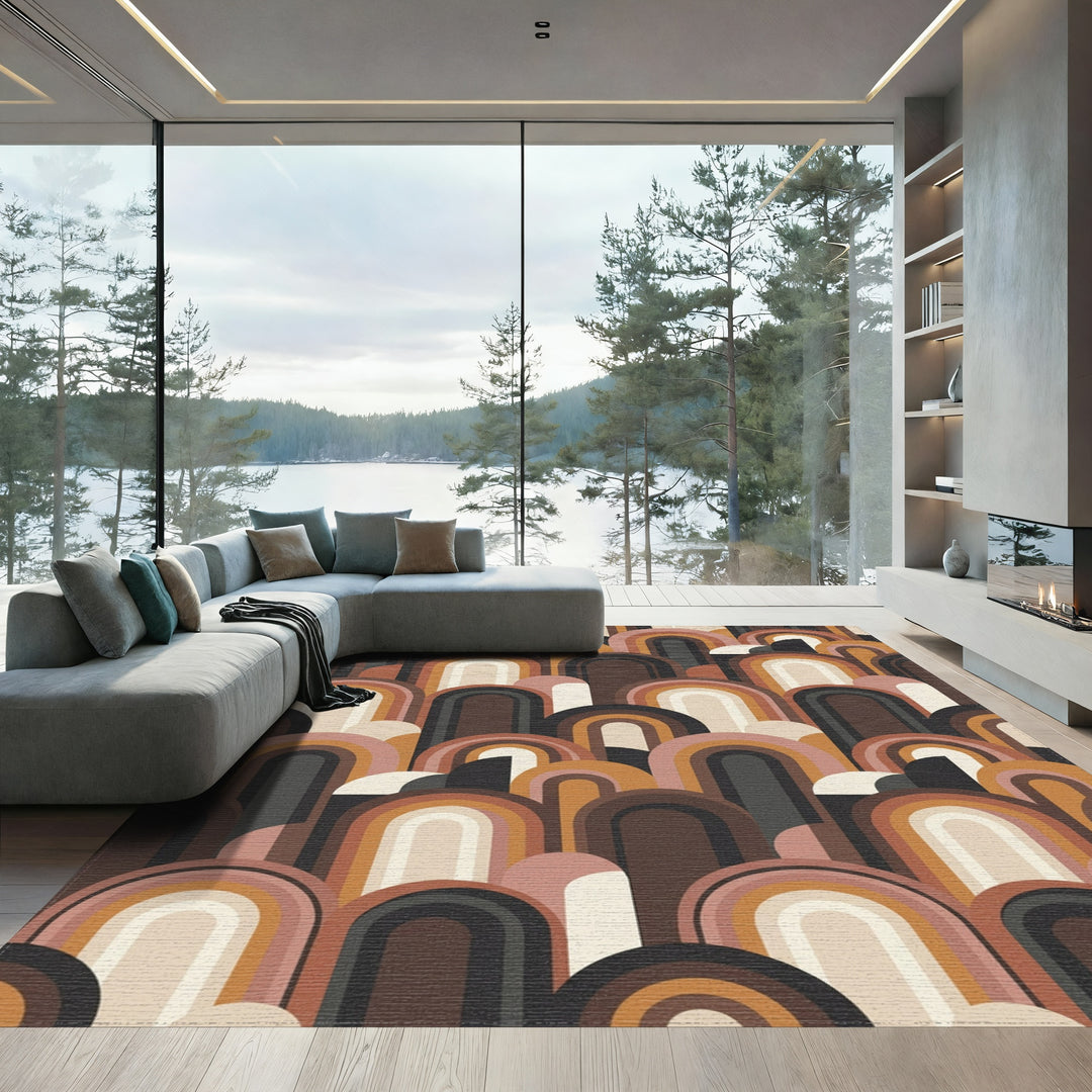 Retro Arches Earthy Tone Rug