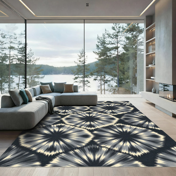 Tie-dye Starburst Diamond Rug