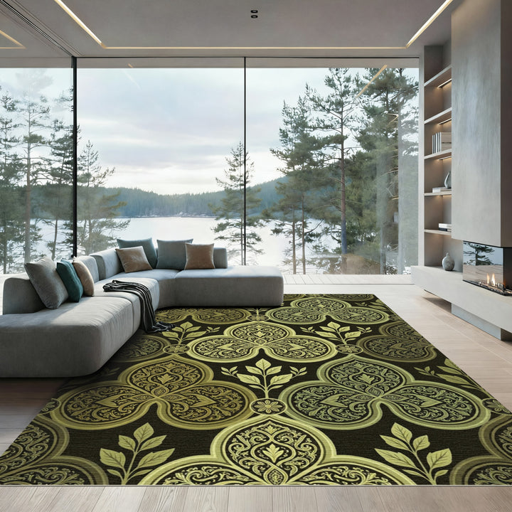 Golden Clover Arabesque Garden Rug