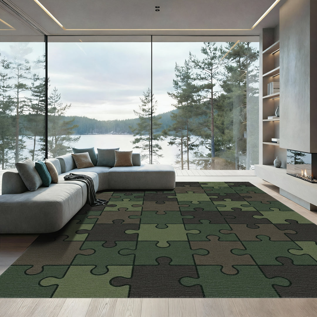 Camouflage Jigsaw Puzzle Art Rug