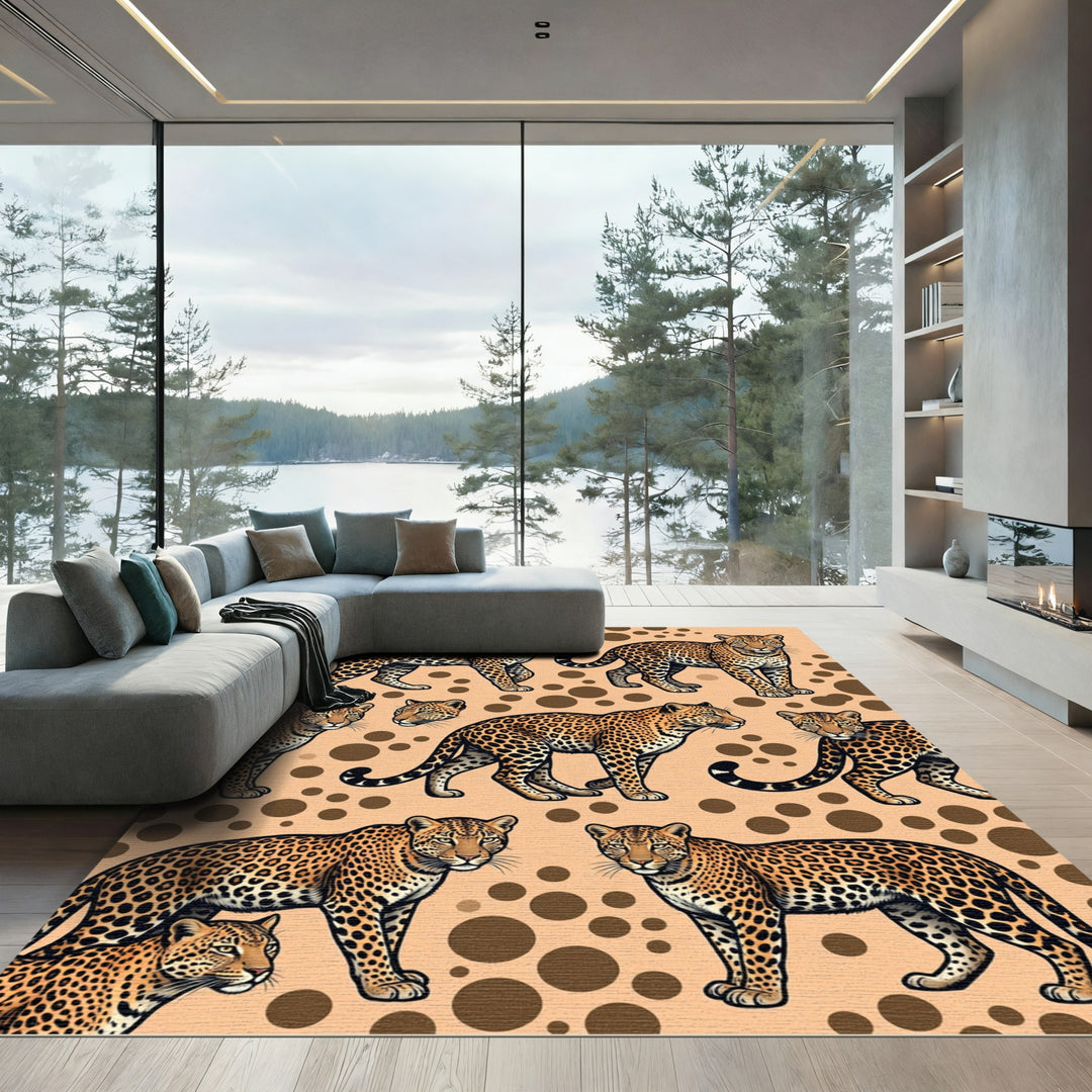 Leopard Animal Spots Composition Rug