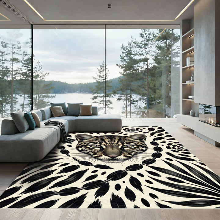 Bold Leopard Chain Jungle Rug