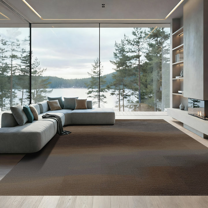 Earthy Brown Camouflage Abstract Rug