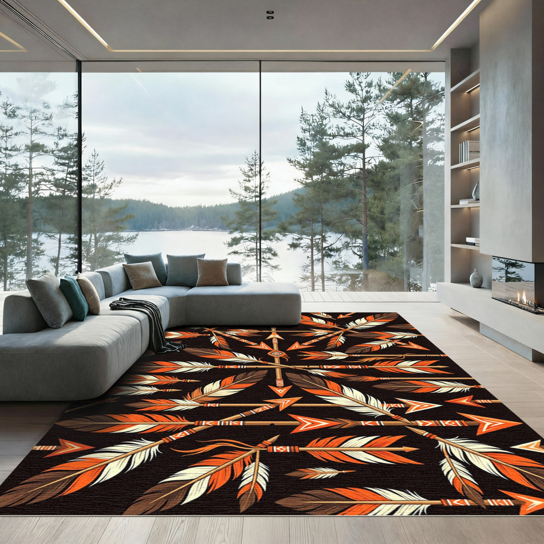 Native American Arrow Feather Collection Rug
