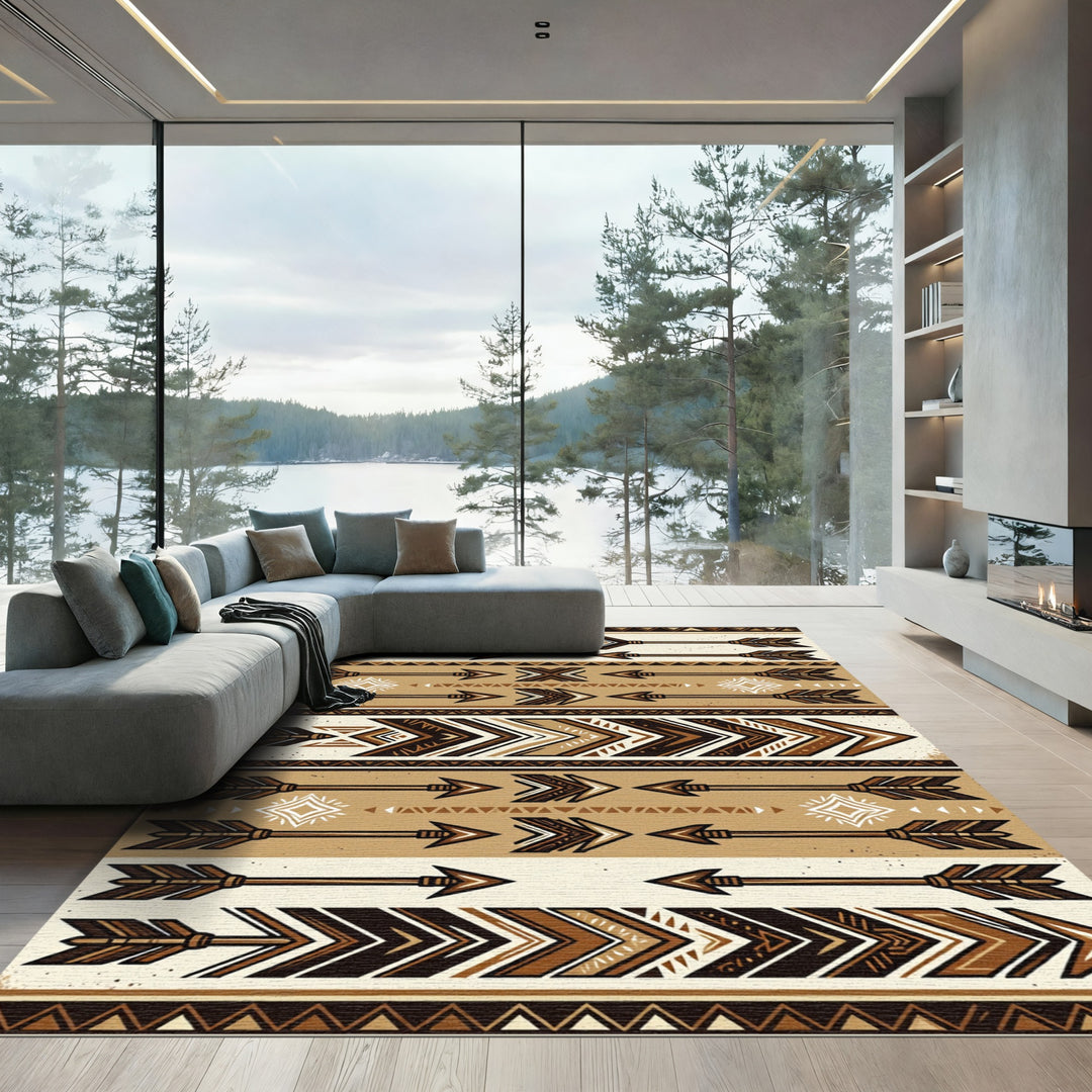 Brown Tribal Arrow Collection Rug