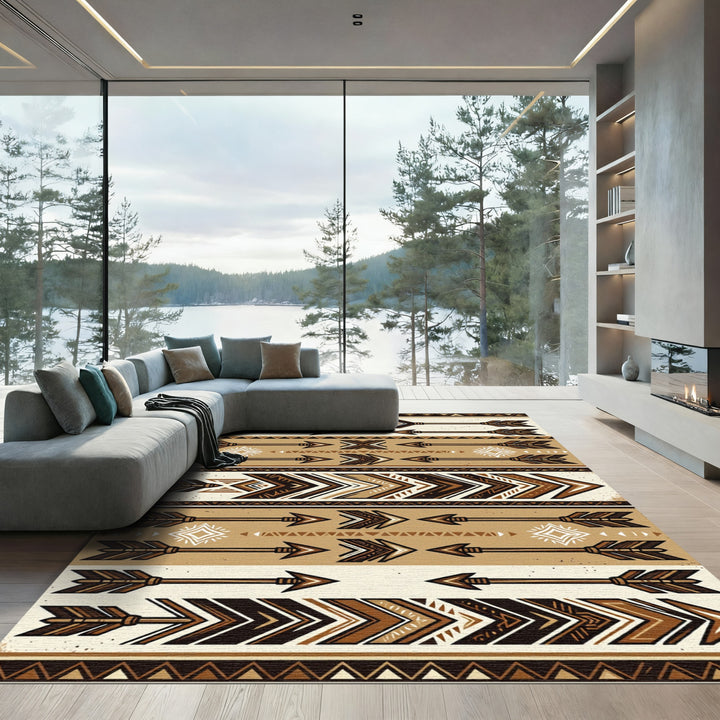 Brown Tribal Arrow Collection Rug