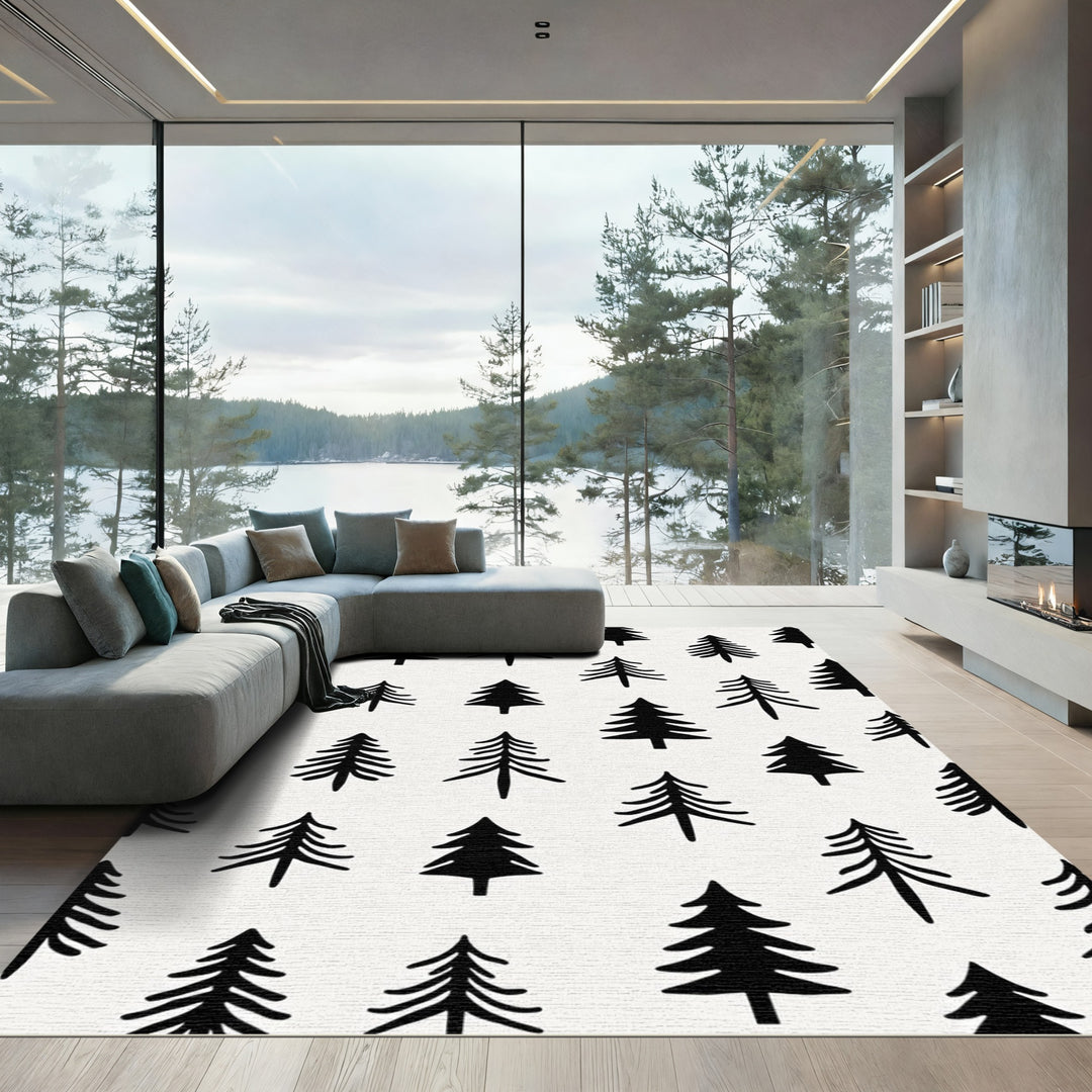 Black Forest Trees Repeating Rug
