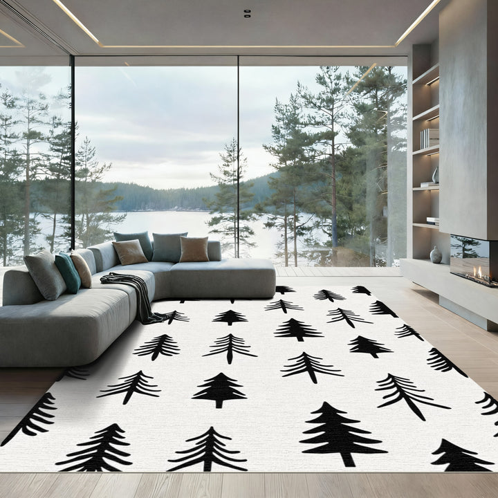 Black Forest Trees Repeating Rug