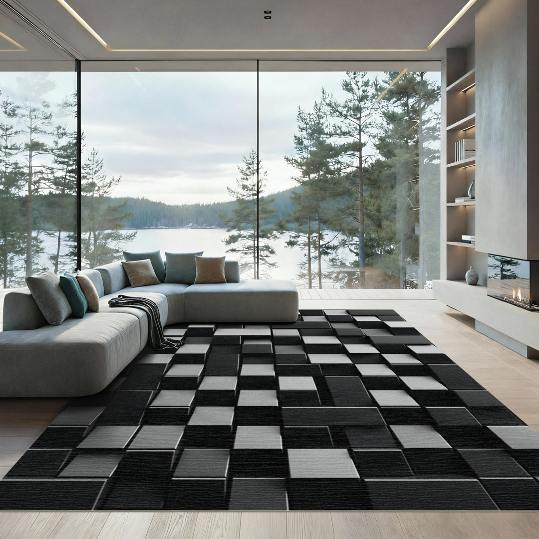 Monochromatic 3D Geometric Stack Rug