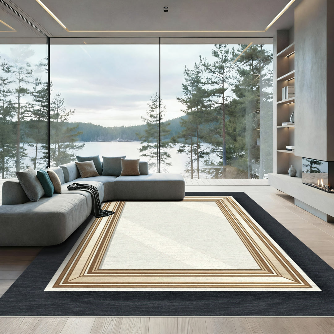 Elegant Gold Frame Mirror Rug